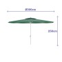 Marbueno Parasol Acier 8 Baleines D300 cm Polyester Vert Jardin, Piscine et Terrasse 10190