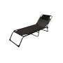 Marbueno Chaise Longue Pliante Acier Avec Coussin Jardin et Piscine 190X58X27 cm Noire 10004