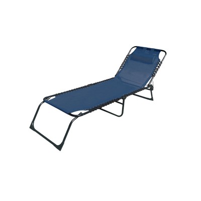 Marbueno Transat Pliable Acier Avec Coussin Jardin et Piscine 190X58X27 cm Bleu 10003