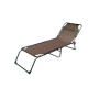 Marbueno Chaise Longue Pliable Acier avec Coussin Jardin et Piscine 190X58X27 cm Marron 10001