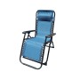 Marbueno Chaise Longue Pliable Acier Avec Coussin Jardin et Piscine 90X66X108 cm Gravité Zéro Bleu 10345