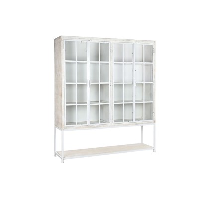 Étagère DKD Home Decor Blanc Noir Métal Bois de manguier 170 x 45 x 200 cm