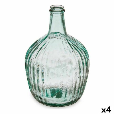 Bottle Stripes Decoration 16 x 29,5 x 16 cm Transparent (4 Units)