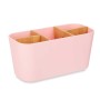 Support pour brosses à dents Rose Bambou polypropylène 21 x 10 x 9 cm (6 Unités)