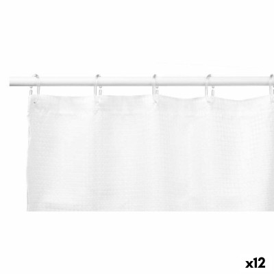 Rideau de Douche Points Blanc Polyester 180 x 180 cm (12 Unités)