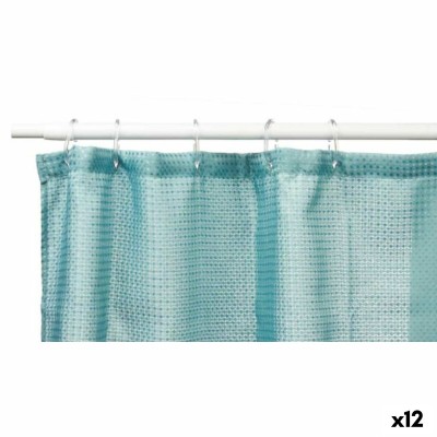 Rideau de Douche Points Vert turquoise Polyester 180 x 180 cm (12 Unités)