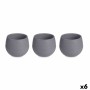 Set de pots Anthracite Plastique 12 x 12 x 11 cm (6 Unités)