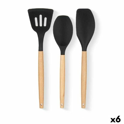 Set d'Ustensiles de Cuisine Bois Silicone (6 Unités)