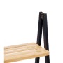 Bathroom Shelves Black Natural Bamboo Pine 40,3 x 81,5 x 30 cm