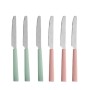 Knife Set Green Pink Silver Stainless steel Plastic (12 Units)