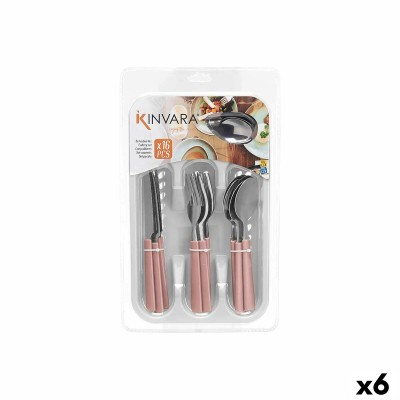 Cutlery Set Stainless steel Plastic Pink Silver (6 Units)