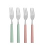 Fork Set Green Pink Silver Stainless steel Plastic 18,7 cm (12 Units)