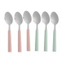 Set of Spoons Green Pink Silver Stainless steel Plastic 18,7 cm (12 Units)