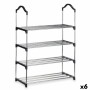 Shoe Rack 4 Shelves 76 x 26 x 58 cm Silver Black Metal (6 Units)