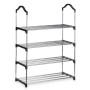 Shoe Rack 4 Shelves 76 x 26 x 58 cm Silver Black Metal (6 Units)