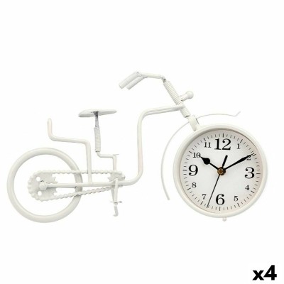 Table clock Bicycle White Metal 33 x 21 x 4 cm (4 Units)