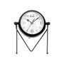 Table clock Black Metal 18 x 21 x 12 cm (4 Units)