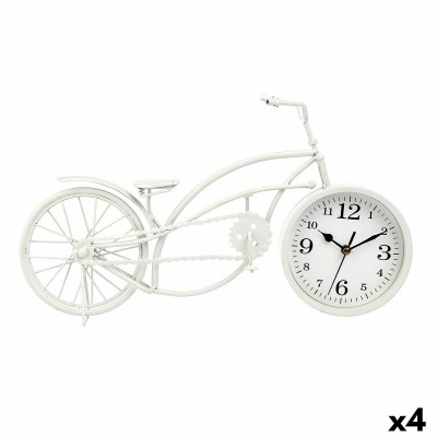 Table clock Bicycle White Metal 42 x 24 x 10 cm (4 Units)