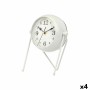 Table clock White Metal 18 x 21 x 12 cm (4 Units)