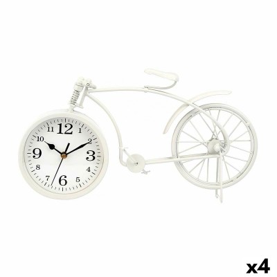 Table clock Bicycle White Metal 38 x 20 x 4 cm (4 Units)