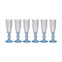 Champagne glass Points Blue Transparent Glass 6 Units (180 ml)