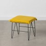 Pouffe Synthetic Fabric Metal Yellow 40 x 40 x 35 cm