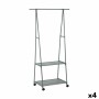 Coat Stand with Wheels Confortime 85 x 45 x 157 cm (4 Units)