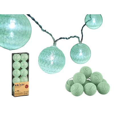 Guirlande de boules LED Ø 6 cm Menthe 2 m