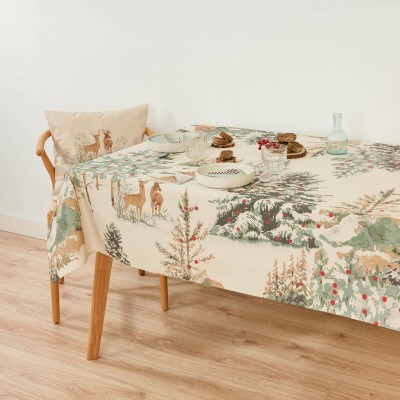 Stain-proof tablecloth Belum Christmas Deer Multicolour 200 x 155 cm