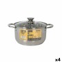 Pot with Glass Lid Quttin New neron Steel 10 L (4 Units)