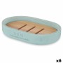 Soap dish Blue Resin Bamboo 12,5 x 2,5 x 8,5 cm (6 Units)