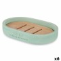 Soap dish Mint Resin Bamboo 12,5 x 2,5 x 8,5 cm (6 Units)