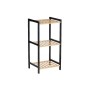 Etagère de salle de bains 35 x 30 x 70 cm Noir Naturel Bambou Bois de pin