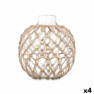 Decorative bauble Transparent Natural 21 x 23 cm (4 Units)