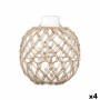 Decorative bauble Transparent Natural 21 x 23 cm (4 Units)