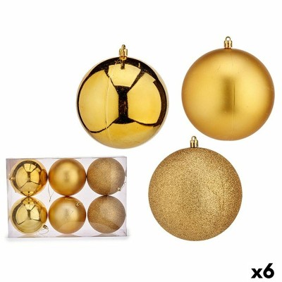 Set of Christmas balls Golden PVC Ø 12 cm (6 Units)