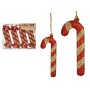 Ensemble Décorations de Noël Bâton 8 Pièces Rouge Doré Plastique 6,5 x 1 cm (24 Unités)