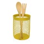 Pot for Kitchen Utensils Versa Yellow Steel 11,5 x 15,5 x 11,5 cm