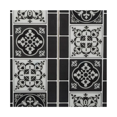 Stickers Atmosphera Ornamental Tile Black 2 Units (30,5 x 25 x 0,3 cm)