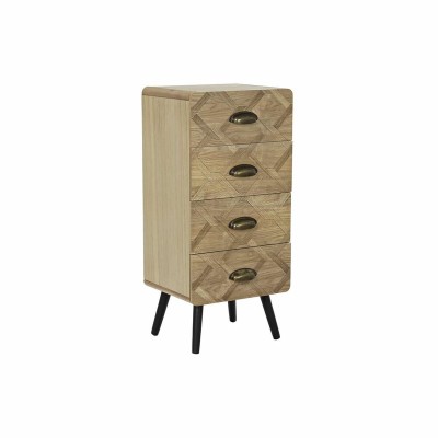 Chest of drawers DKD Home Decor Black Natural Metal MDF Wood Boho 37 x 31,5 x 80 cm