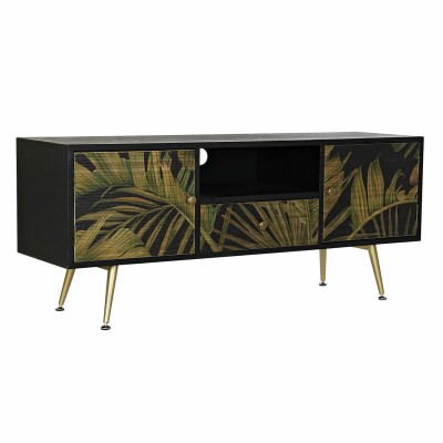 Sideboard DKD Home Decor Black Green Metal Fir MDF Wood 140 x 40 x 58 cm