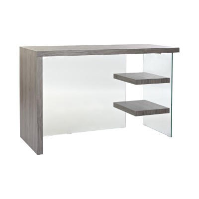 Desk DKD Home Decor Grey Transparent Crystal MDF Wood 120 x 50 x 76 cm