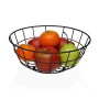 Fruit Bowl Versa Black 28 x 12 x 28 cm Wood Rubber wood Steel Iron