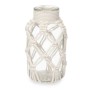 Vase Blanc Tissu verre 9 x 17 x 9 cm (12 Unités) Macramé