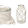 Vase Blanc Tissu verre 9 x 17 x 9 cm (12 Unités) Macramé