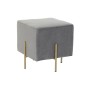 Repose-pied DKD Home Decor Scandi Gris Doré Métal Velours 42 x 42 x 45 cm