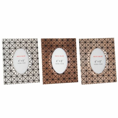 Photo frame DKD Home Decor Geometric Wood Scandinavian (3 Pieces)