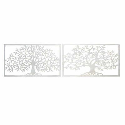 Wall Decoration DKD Home Decor 84,5 x 1 x 49 cm Tree White Cottage (2 Units)