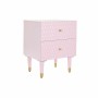 Nightstand DKD Home Decor 52 x 42 x 65 cm Metal Light Pink Mango wood