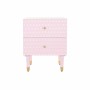 Nightstand DKD Home Decor 52 x 42 x 65 cm Metal Light Pink Mango wood